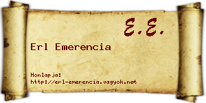 Erl Emerencia névjegykártya
